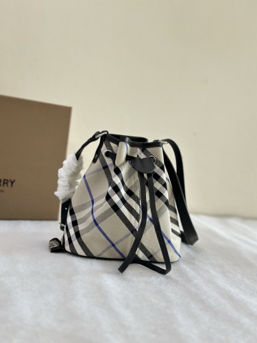 미니 체크 버킷 백